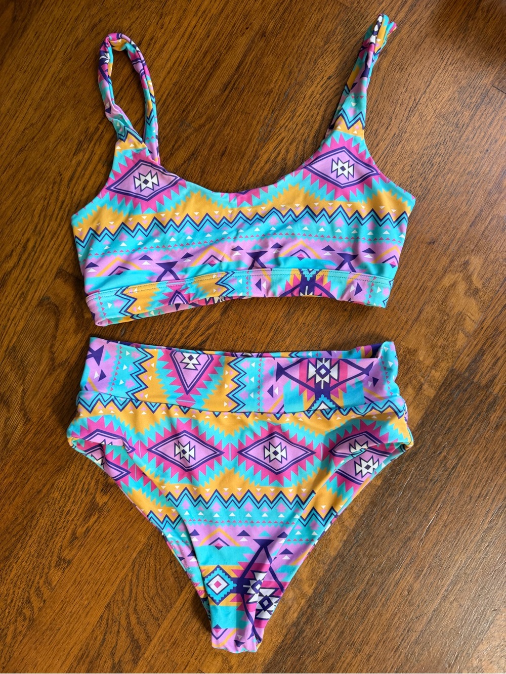 Infamous Gia bikini top and ginger bikini bottom Aztec Print High-Waist